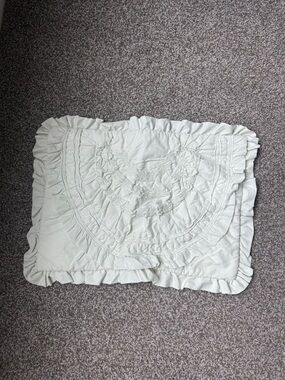 Anthropologie Ruffled Decorative Pillow Sham in mint green